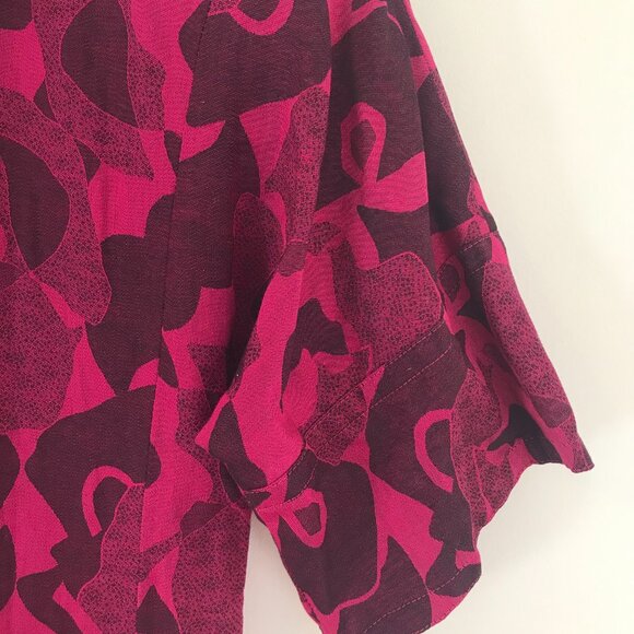 VTG 1980 Bernard Cowan dress women's 5/6 cotton pink/black maxi tiered holiday - Picture 5 of 12